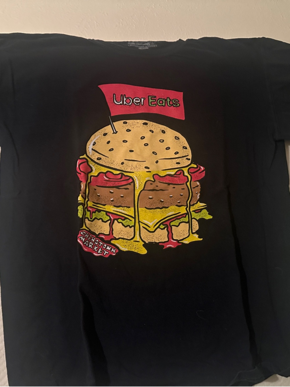 Uber Eats Black Graphic Burger T-Shirt